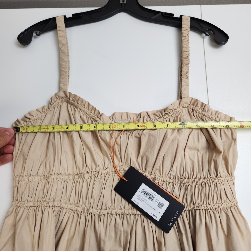 Boss Orange Dalza A Line Sweetheart Neck Sleeveless Beige Dress Womens 8 NWT - Picture 8 of 10